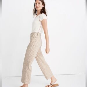 Madewell Emmet Slim Wide Leg Gingham Pants Size 28 EUC